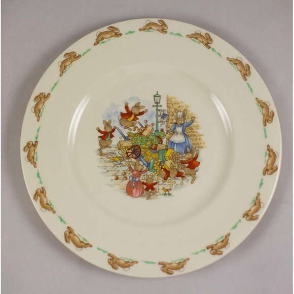 Royal Doulton Bunnykins Bone China 6" Cereal Bowl & 8" Salad Plate EUC - Picture 9 of 10